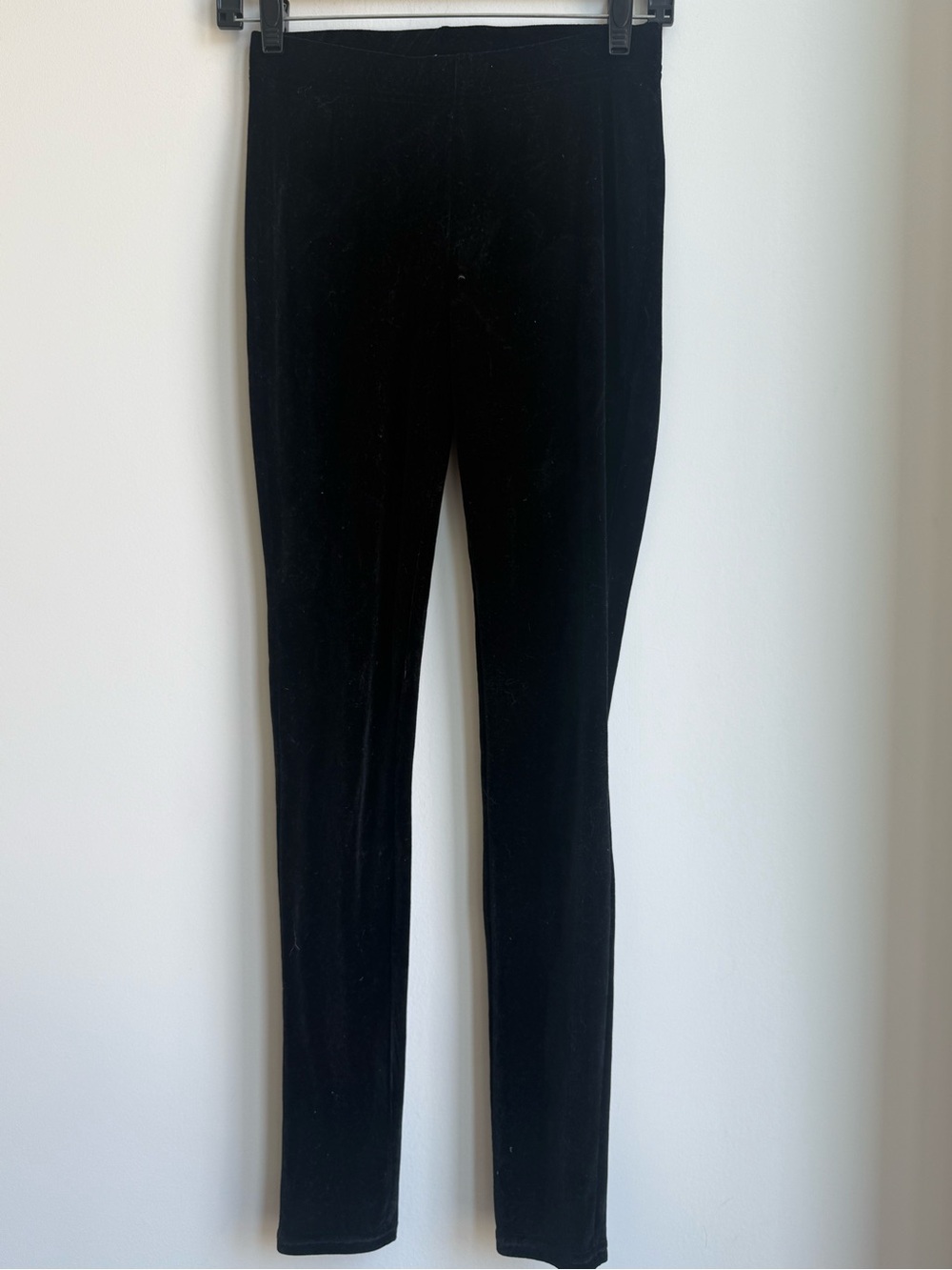Black Velvet Slim Leggings - Women's Stretch Velvet Leggings